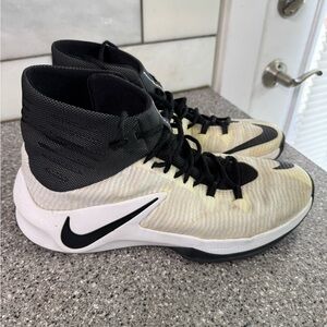 Nike Black and Cream High-Top Sneakers